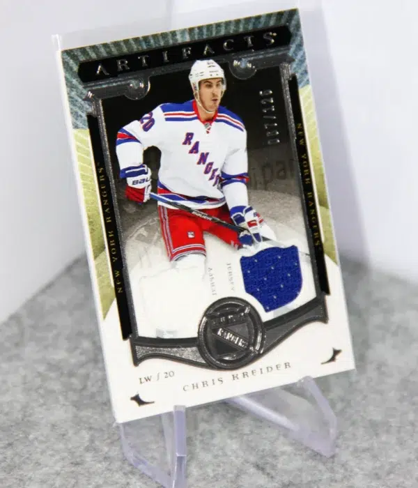 2015-16 Chris Kreider #86 Upper Deck Artifacts Hockey Dual Jersey SN#67 - stand
