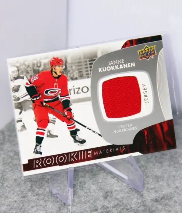 2017-18 Janne Kuokkanen #RM-JK Upper Deck Series 2 Rookie Materials RC - stand
