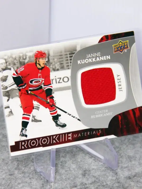 2017-18 Janne Kuokkanen #RM-JK Upper Deck Series 2 Rookie Materials RC - stand