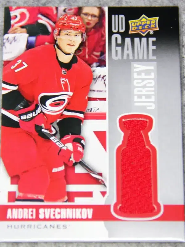 2019-20 Andrei Svechnikov #GJ-AS Upper Deck Series 1 UD Game Jersey - front