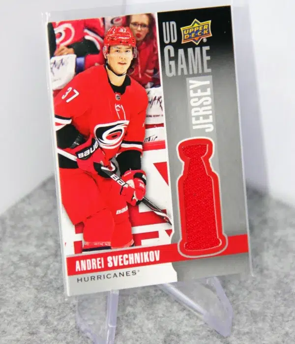 2019-20 Andrei Svechnikov #GJ-AS Upper Deck Series 1 UD Game Jersey - stand