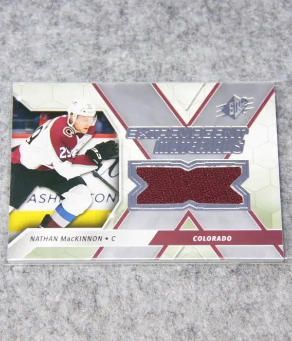 2020-21 Nathan MacKinnon #EX-NM Upper deck SPx Extravagant Materials - front