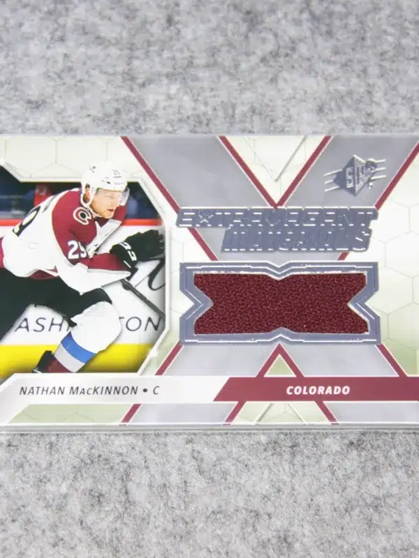 2020-21 Nathan MacKinnon #EX-NM Upper deck SPx Extravagant Materials - front