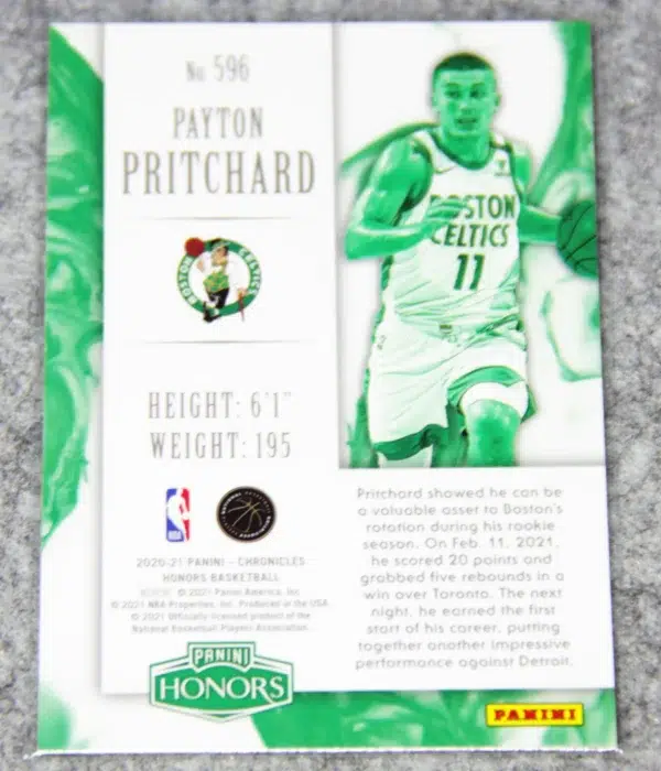 2020-21 Payton Pritchard #596 Panini Chronicles Honors RC - back