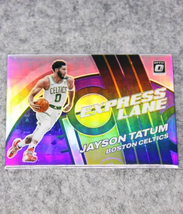 2021-22 Jayson Tatum #23 Panini Donruss Optic Express Lane Purple Holo Prizm - front