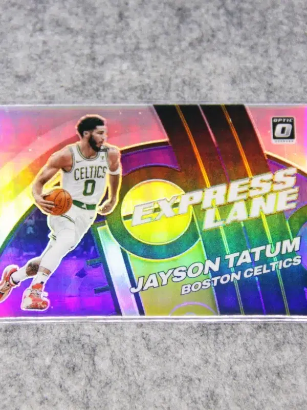 2021-22 Jayson Tatum #23 Panini Donruss Optic Express Lane Purple Holo Prizm - front
