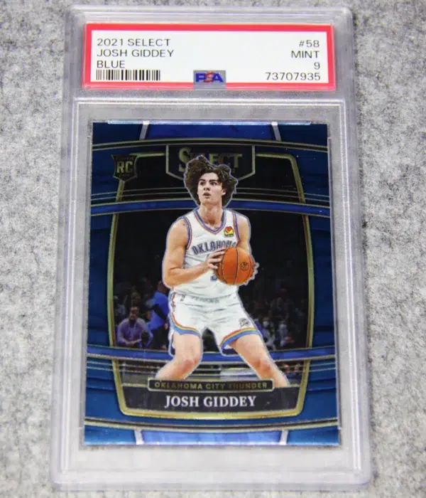 2021-22 Josh Giddey #58 Panini Concourse Blue RC PSA 9 MT - front