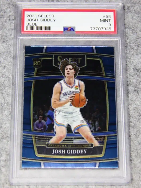 2021-22 Josh Giddey #58 Panini Concourse Blue RC PSA 9 MT - front