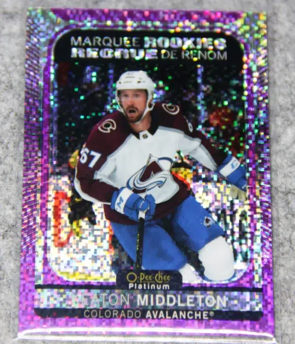 2021-22 Keaton Middleton #261 Upper Deck O-Pee-Chee Platinum Marquee Rookies Violet Pixels SN#32 - front