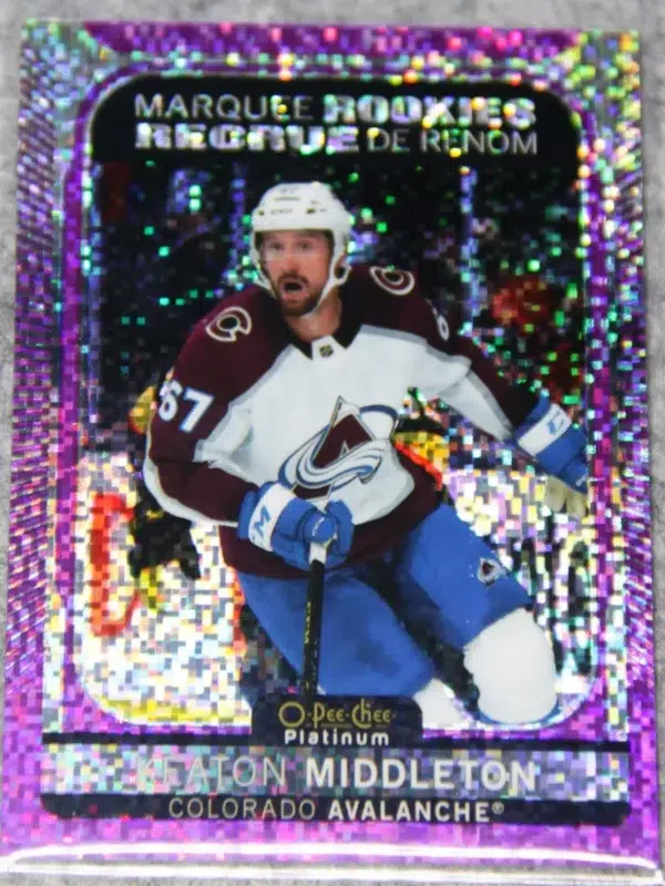 2021-22 Keaton Middleton #261 Upper Deck O-Pee-Chee Platinum Marquee Rookies Violet Pixels SN#32 - front