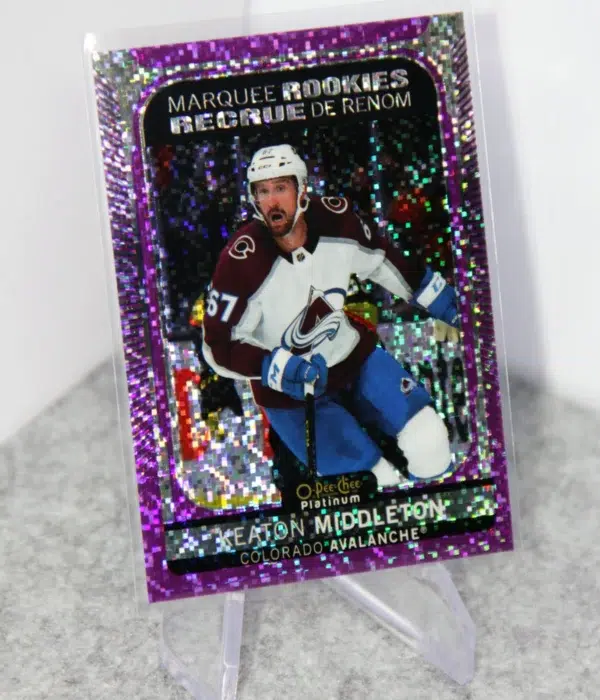 2021-22 Keaton Middleton #261 Upper Deck O-Pee-Chee Platinum Marquee Rookies Violet Pixels SN#32 - stand