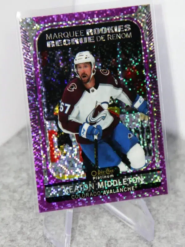 2021-22 Keaton Middleton #261 Upper Deck O-Pee-Chee Platinum Marquee Rookies Violet Pixels SN#32 - stand