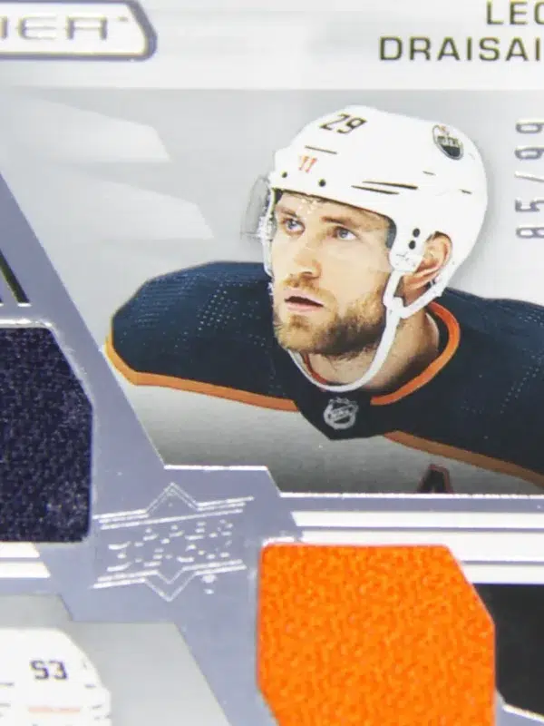 2021-22 Leon Draisaitl & Ryan Nugent-Hopkins #PD-DN Upper Deck Premier Dual Jersey SN#85 - detail
