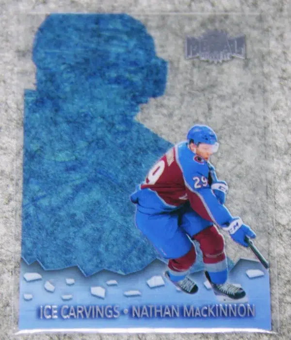 2021-22 Nathan MacKinnon #IC-5 Upper Deck Skybox Metal Universe Ice Carvings Acetate - front