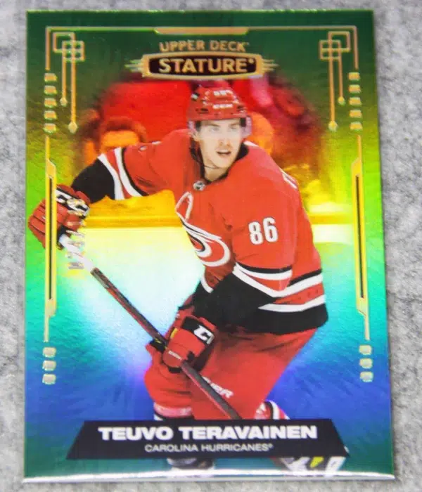 2021-22 Teuvo Teravainen #70 Upper Deck Stature Green SN#24 -front