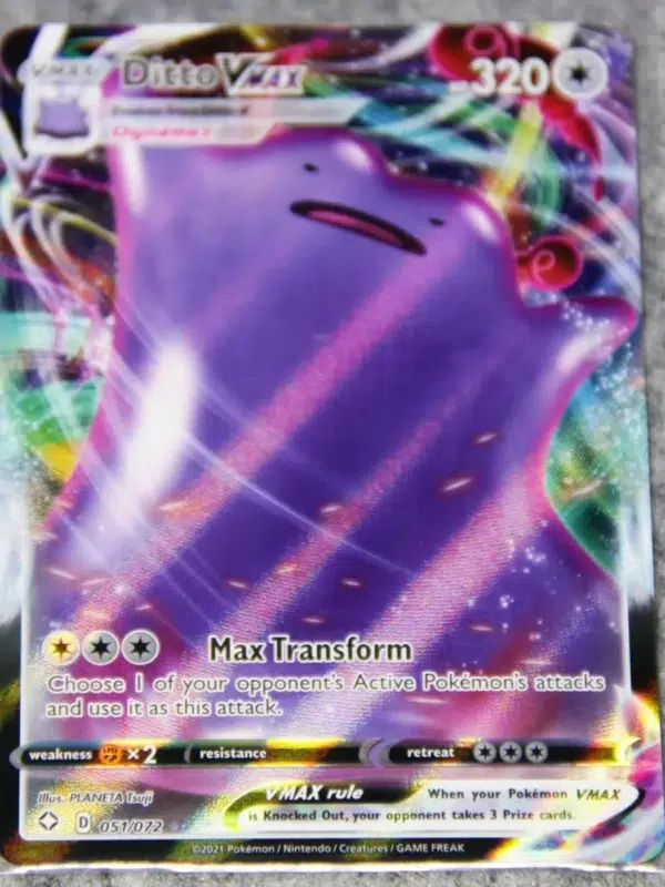 2021 Ditto VMAX 051072 Pokemon Sword & Shield Shining Fates Ultra Rare Holo - front