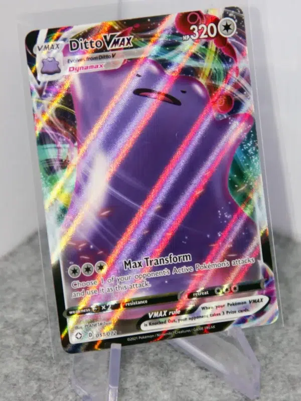2021 Ditto VMAX 051072 Pokemon Sword & Shield Shining Fates Ultra Rare Holo - stand