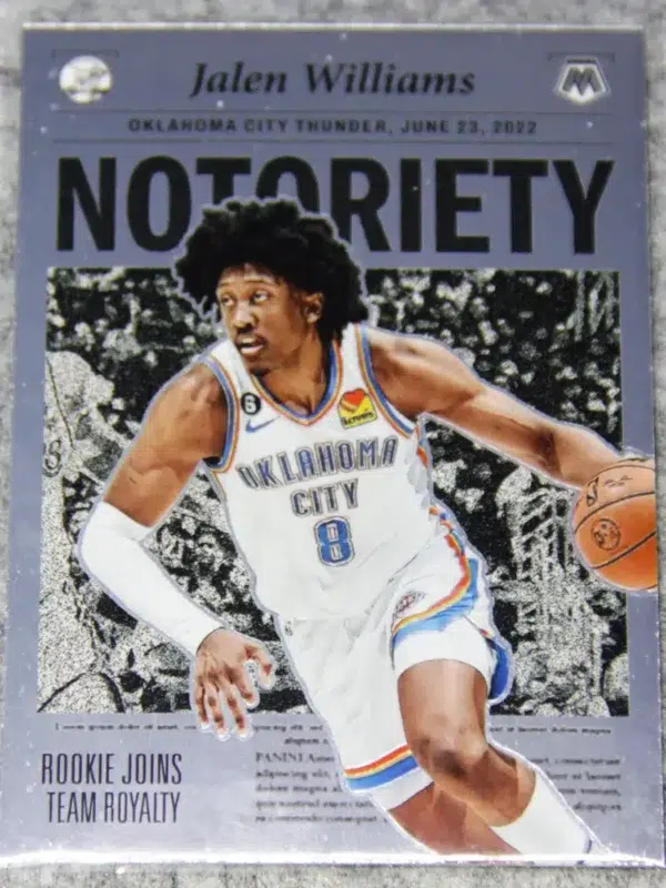 2022-23 Jalen Williams #10 Panini Mosaic Notoriety RC - front