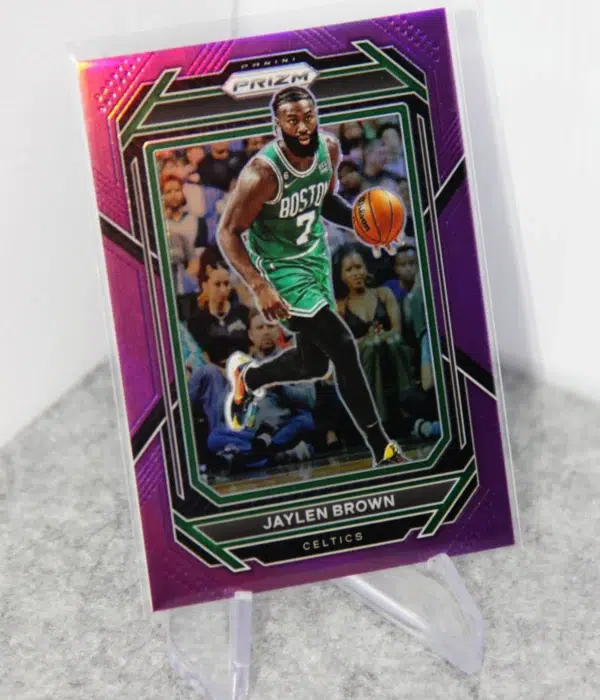 2022-23 Jaylen Brown #2 Panini Prizm Purple Prizm Parallel SN#10 - stand