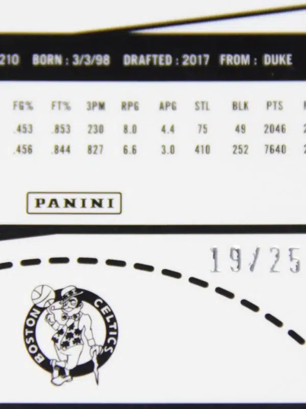 2022-23 Jayson Tatum #571 Panini Chronicles Hoops Premium Stock Swirl Prizm SN#19 - detail