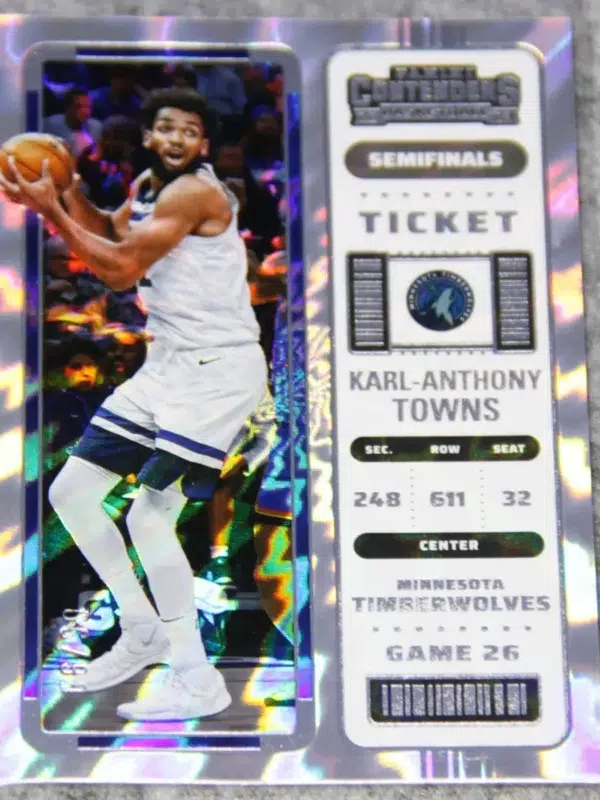 2022-23 Karl-Anthony Towns #20 Panini Contenders Semifinals Ticket SN#66 - front