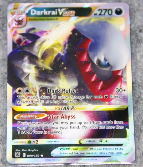 2022 Darkrai VSTAR 099189 Pokemon Sword & Shield Astral Radiance Ultra Rare Holo - front