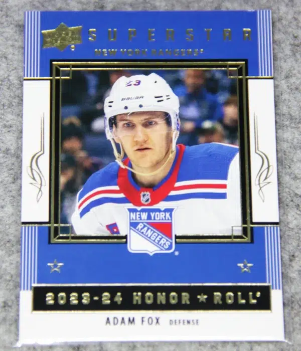 2023-24 Adam Fox #HR-5 Upper Deck Series 1 Honor Roll - front