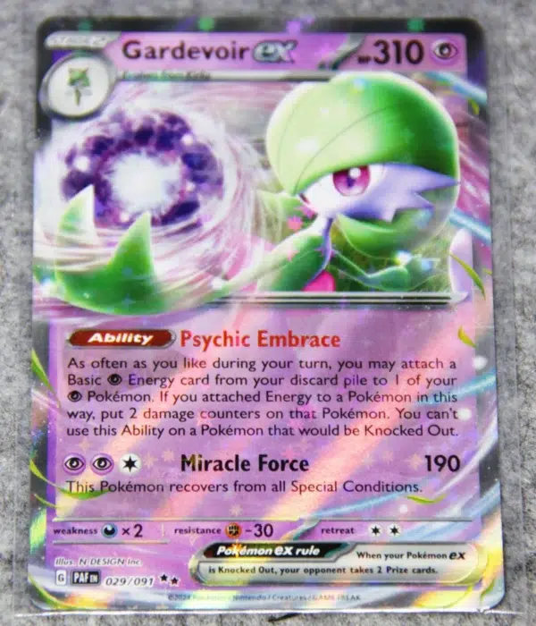 2024 Gardevoir ex 029091 Pokemon Paldean Fates Ultra Rare Holo - front