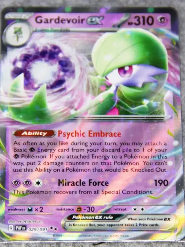 2024 Gardevoir ex 029091 Pokemon Paldean Fates Ultra Rare Holo - front