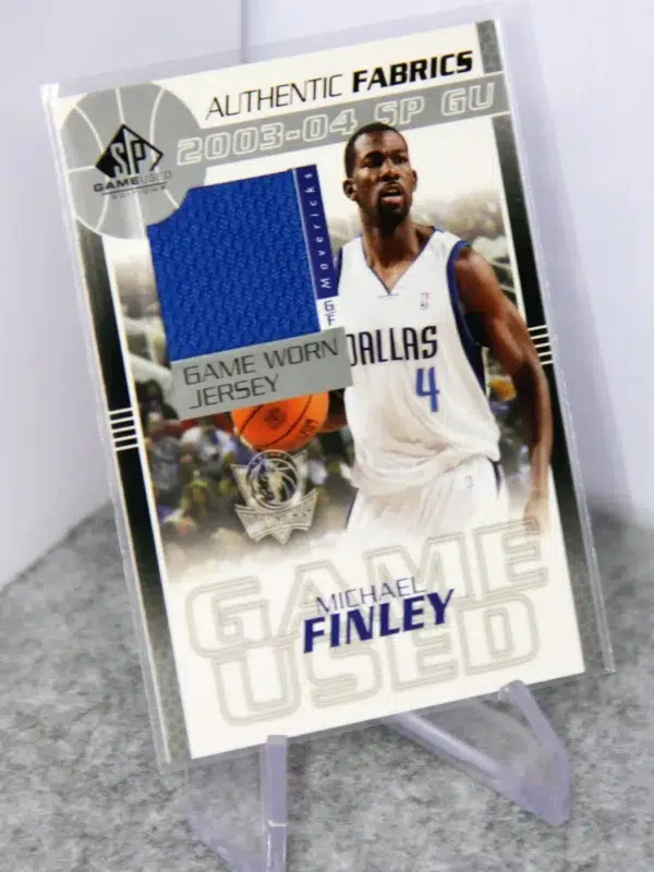 2003-04 Michael Finley #MF-J Upper Deck SP Game Used Authentic Fabrics - stand