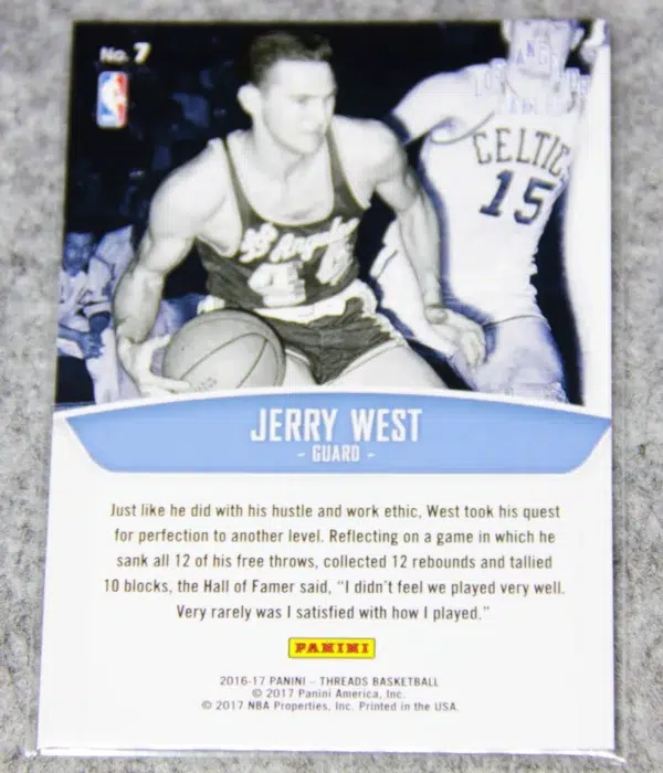 2016-17 Jerry West #7 Panini Threads Hardwood Pioneers - back