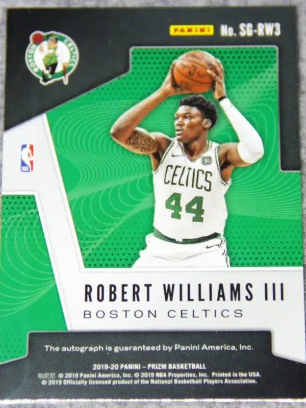 2019-20 Robert Williams III #SG-RW3 Panini Prizm Signatures - back
