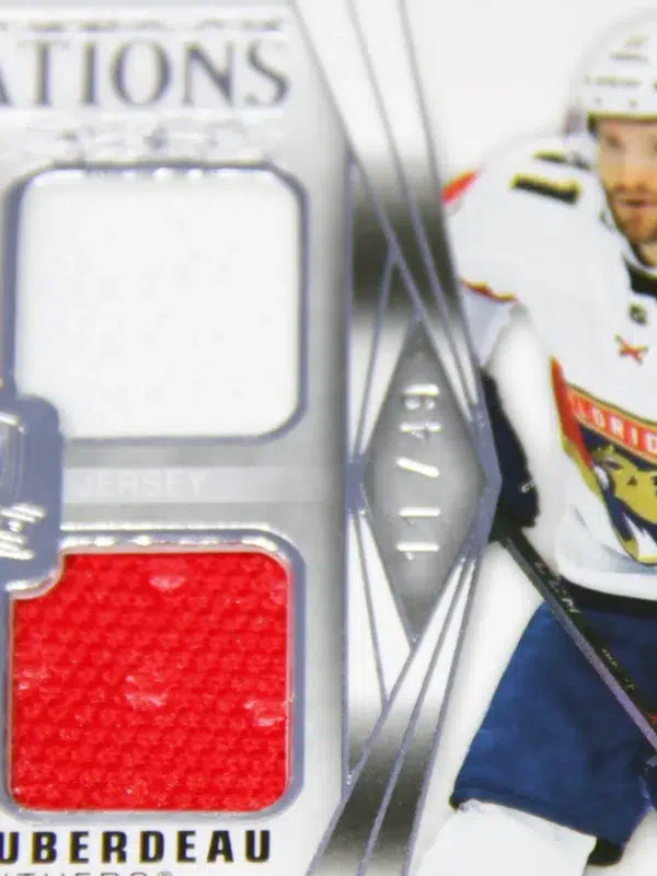 2020-21 Jonathan Huberdeau #F-JH Upper Deck The Cup Foundations Quad Jersey SN#11 - detail