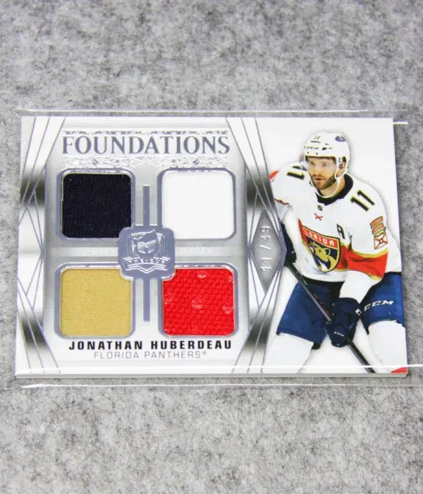 2020-21 Jonathan Huberdeau #F-JH Upper Deck The Cup Foundations Quad Jersey SN#11 - front