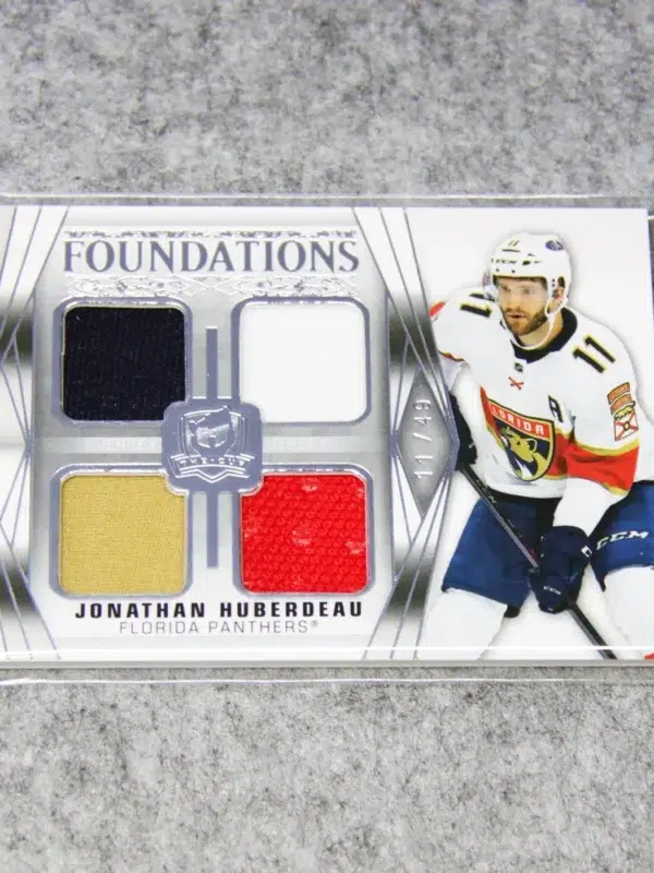 2020-21 Jonathan Huberdeau #F-JH Upper Deck The Cup Foundations Quad Jersey SN#11 - front