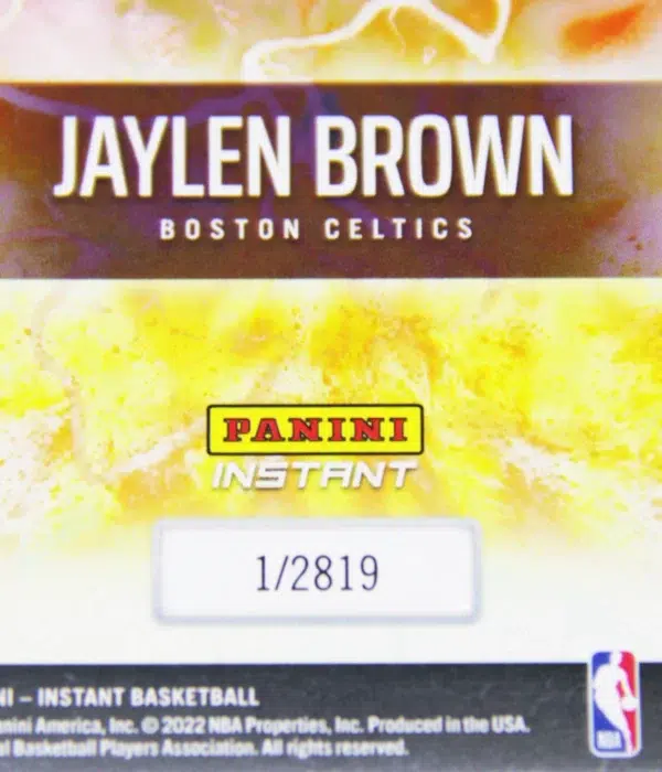 2021-22 Jaylen Brown #B7 Panini Instant Breakaway SP SN#2819 - detail