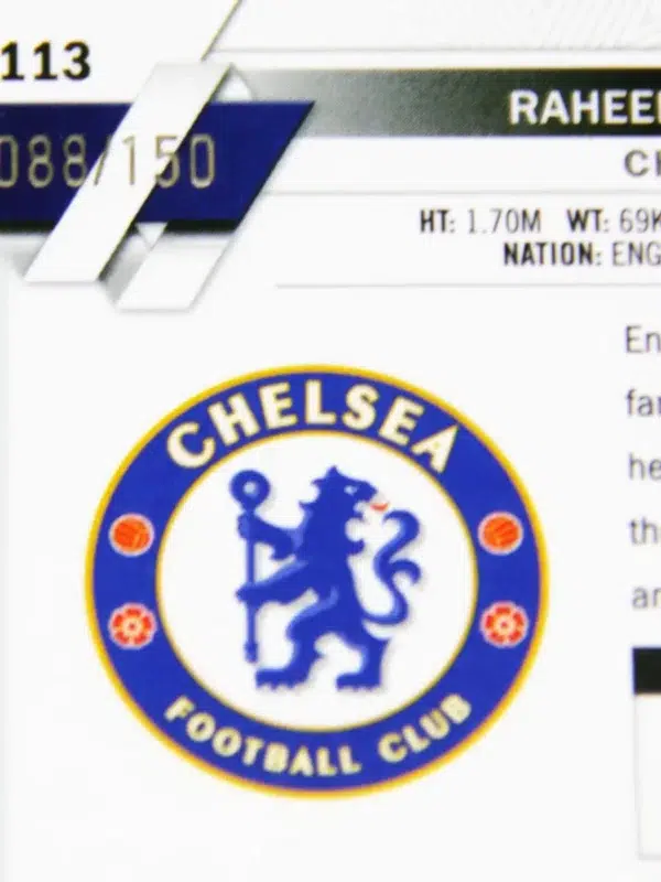 2022-23 Raheem Sterling #113 Topps Chrome UEFA Champions League Blue Refractor SN#88 - detail