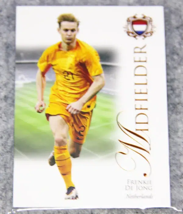 2023 Frenkie de Jong #037 Futera Unique Football Midfielder Orange SN#34 - front