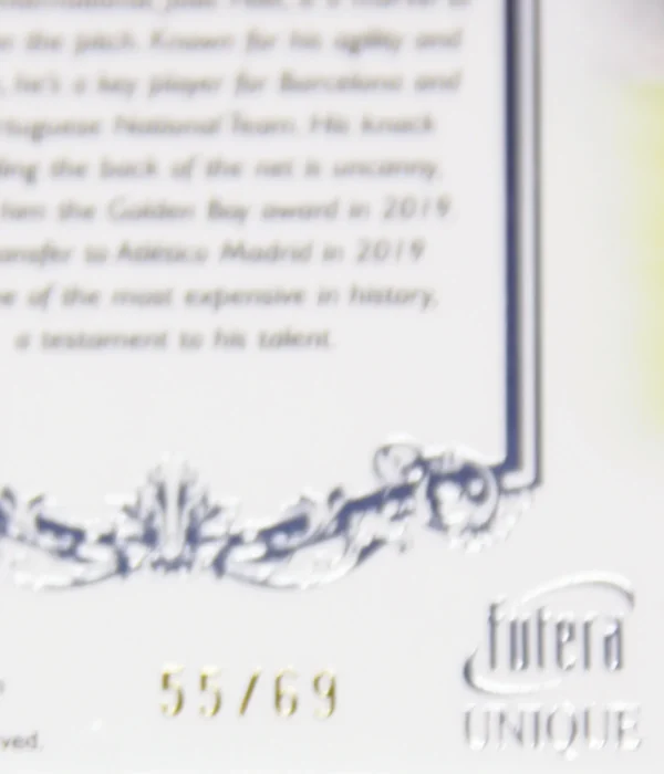 2023 Joao Felix #065 Futera Unique Football Forward Silver SN#55 - detail