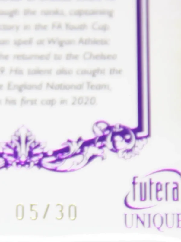 2023 Reece James #017 Futera Unique Football Defender Amethyst SN#5 - detail