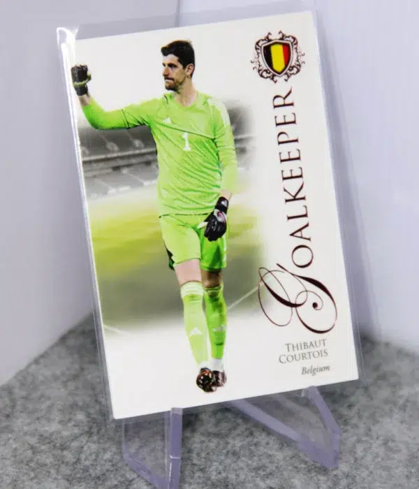 2023 Thibaut Courtois #002 Futera Unique Football Goalkeeper Pink SN#14 - stand