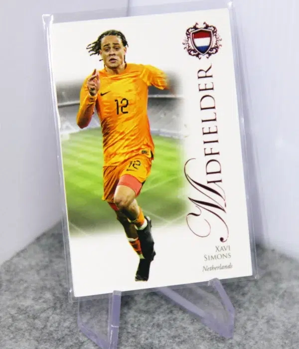 2023 Xavi Simons #056 Futera Unique Football Midfielder Pink SN#18 - stand