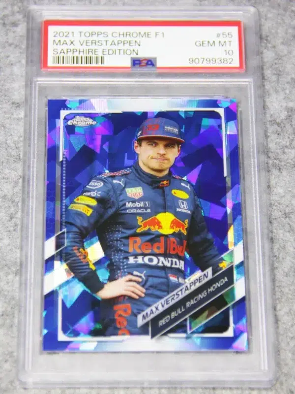 2021 Max Verstappen #55 Topps Chrome F1 Sapphire Edition PSA 10 GEM MT - front