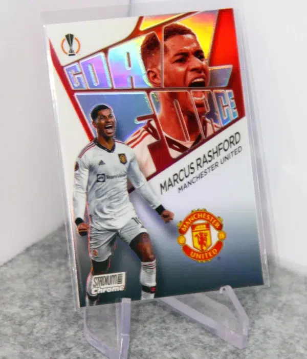 2022-23 Marcus Rashford #GF-MR Topps Stadium Club Chrome UEFA Europa League Goal Force - stand