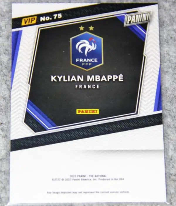 2023 Kylian Mbappe #75 Panini The National VIP - back