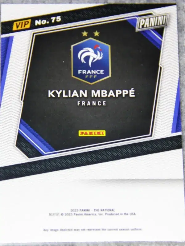 2023 Kylian Mbappe #75 Panini The National VIP - back