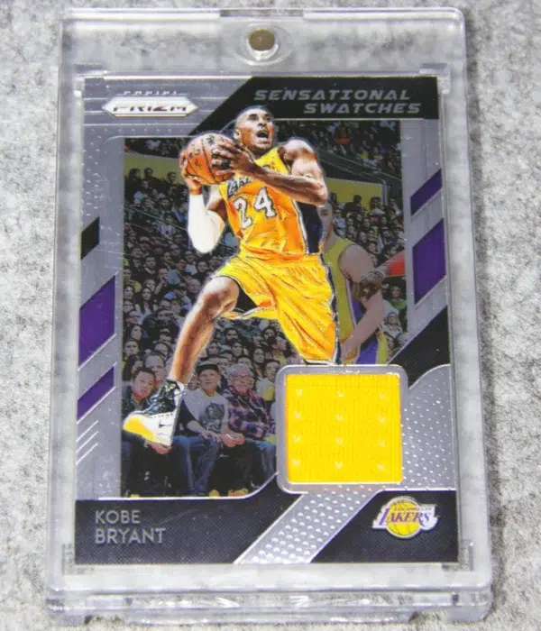 2018-19 Kobe Bryant #19 Panini Prizm Sensational Swatches Game Worn Yellow Patch - front
