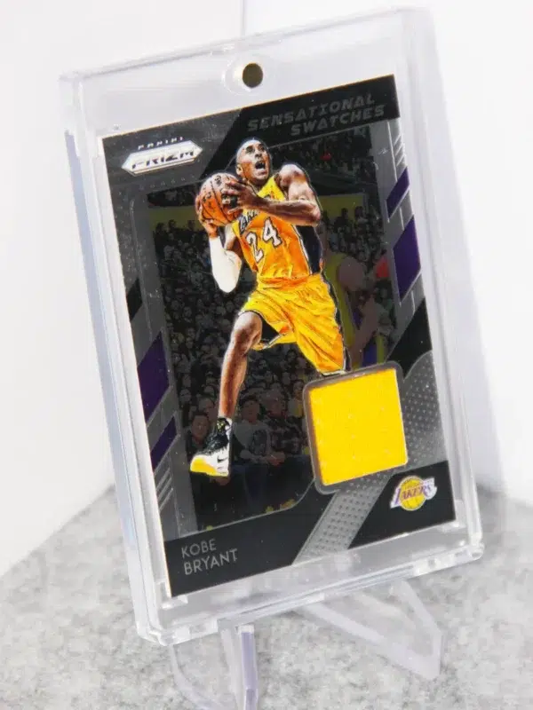 2018-19 Kobe Bryant #19 Panini Prizm Sensational Swatches Game Worn Yellow Patch - stand