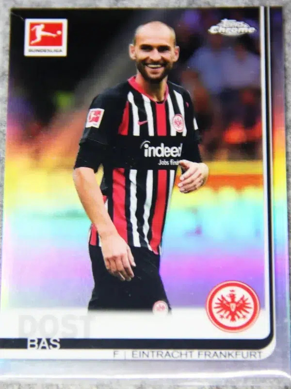 2019-20 Bas Dost #42 Topps Chrome Bundesliga Refractor - front