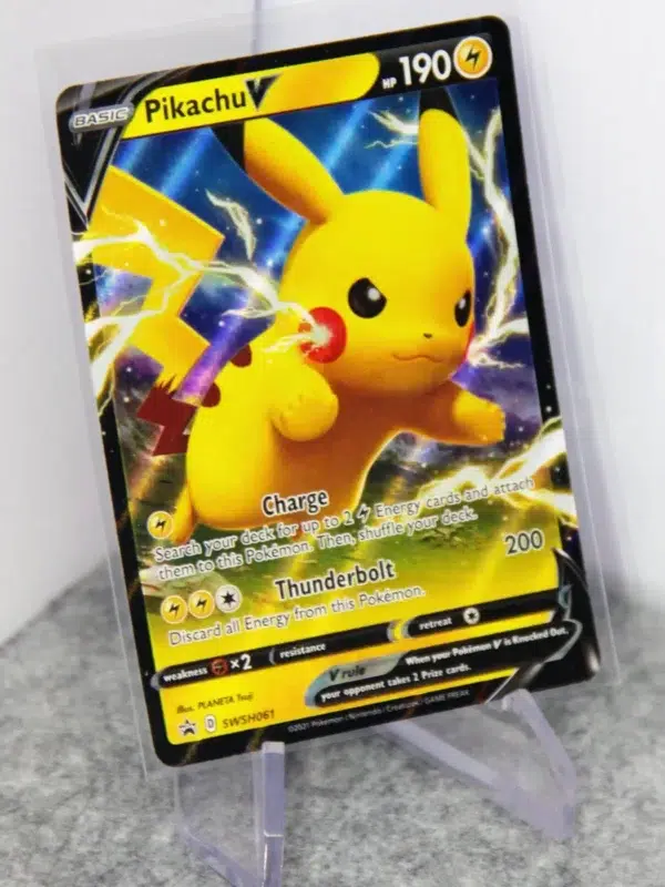 2019 Pikachu V SWSH061 Pokemon Sword & Shield Black Star Promo Holo - stand